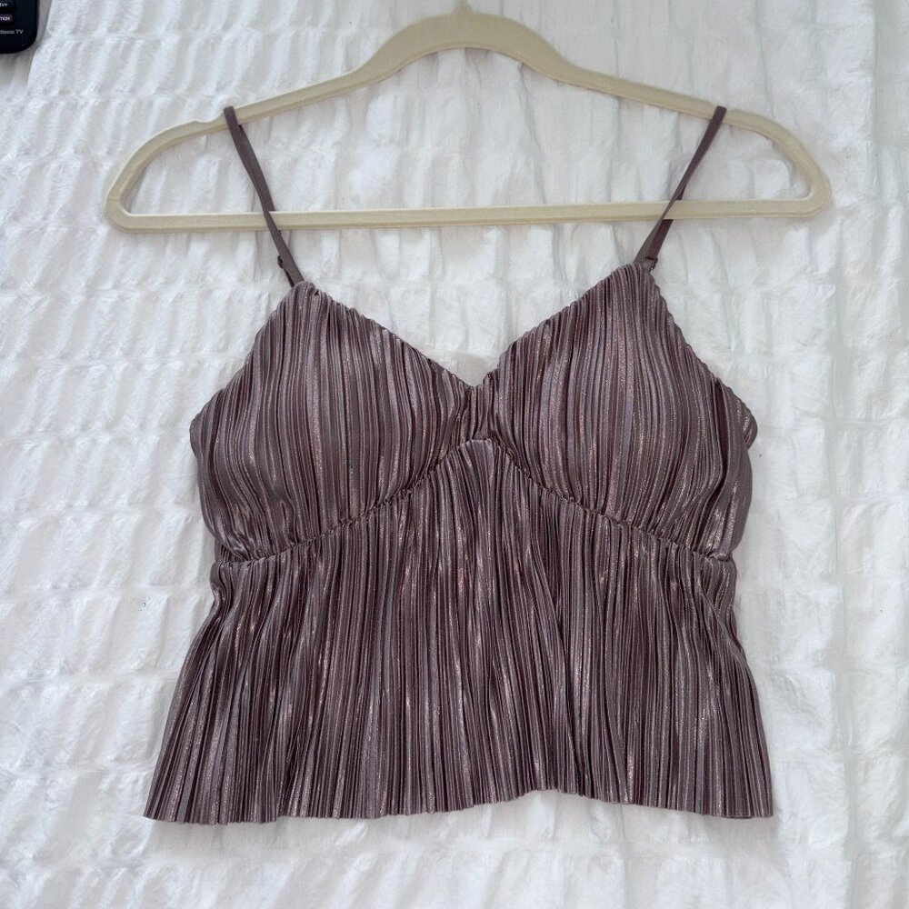 Textured satin top